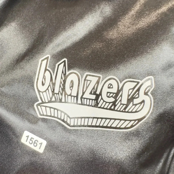 Mitchell & Ness Portland Blazers Doodle Coaches Jacket Snap Satin Black Size L - Picture 5 of 9